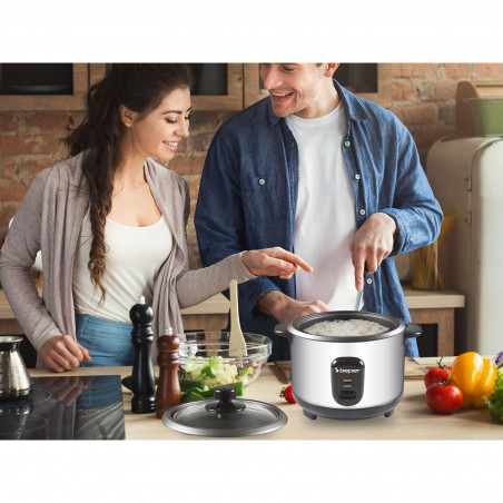 Aparat pentru gătit orez Beper 90.550, 400 W, 1 l, până la 625 g de orez, menținere a căldurii, oțel inoxidabil