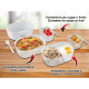 Cutie electrica pentru pranz Beper 90.920G, 40 W, 1 litru, Pana la 60°C, 2 compartimente detasabile, Indicator luminos, Alb/Galben