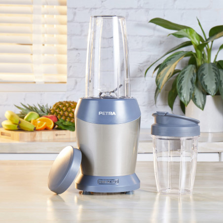 Petra NutriMax blender, 6 lame, 1000W, vas 1 l, fără BPA, gri/albastru