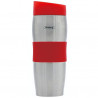 Cana termos Rosberg R52011C, 380 ml, Pereti dubli, Ergonomic, Otel inoxidabil, Rosu/Argintiu