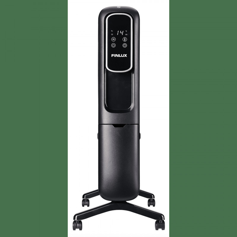 Radiator electric Finlux FR-2477, 2400W, 25 m², 2 trepte, Wi-Fi, Telecomanda, Protectie impotriva rasturnarii si copii, Negru