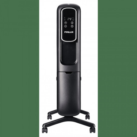 Radiator electric Finlux FR-2477, 2400W, 25 m², 2 trepte, Wi-Fi, Telecomanda, Protectie impotriva rasturnarii si copii, Negru