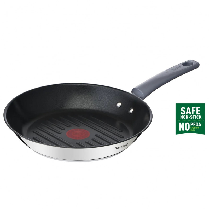 Tefal G7314055 DAILY COOK Mașină de gătit pe grătar, 26 cm, Thermo-Spot și semnal, inducție, argintiu Sterling