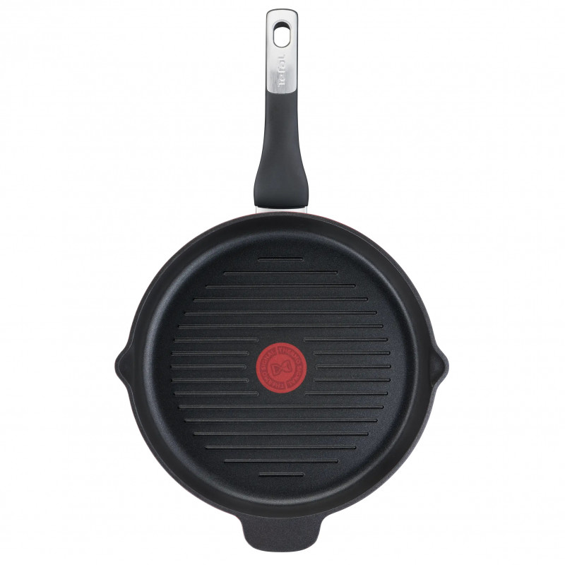 Tefal Grill Pan E2294074 GRILP 26 RND IC G6 UNLIMITED CA, 26 cm, Thermo-Signal & Fusion, fără PFOA, inducție, negru