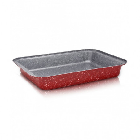 Tava pentru copt Oliver Voltz OV51222RS32, 32 cm, Finisaj marmura, Dreptunghiulara, Rosu