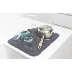 Covoraș pentru vase din microfibră Brabantia SinkSide 1000215, 40x47 cm, poliester, gri închis