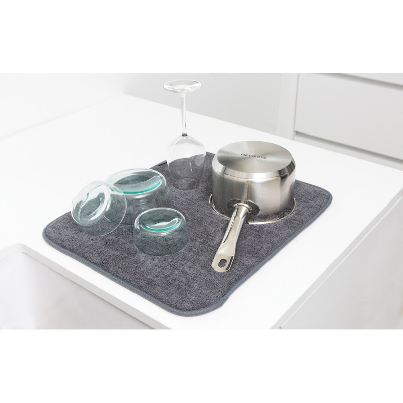 Covoraș pentru vase din microfibră Brabantia SinkSide 1000215, 40x47 cm, poliester, gri închis