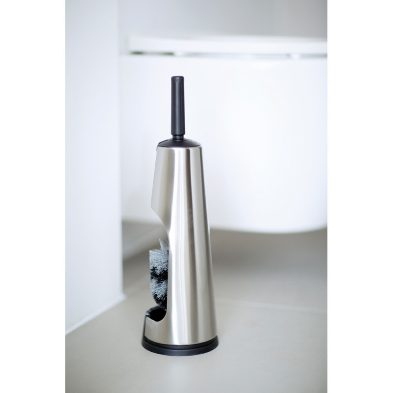 Perie pentru toaleta Brabantia ReNew 107870, 42 cm, Design discret, Inox mat