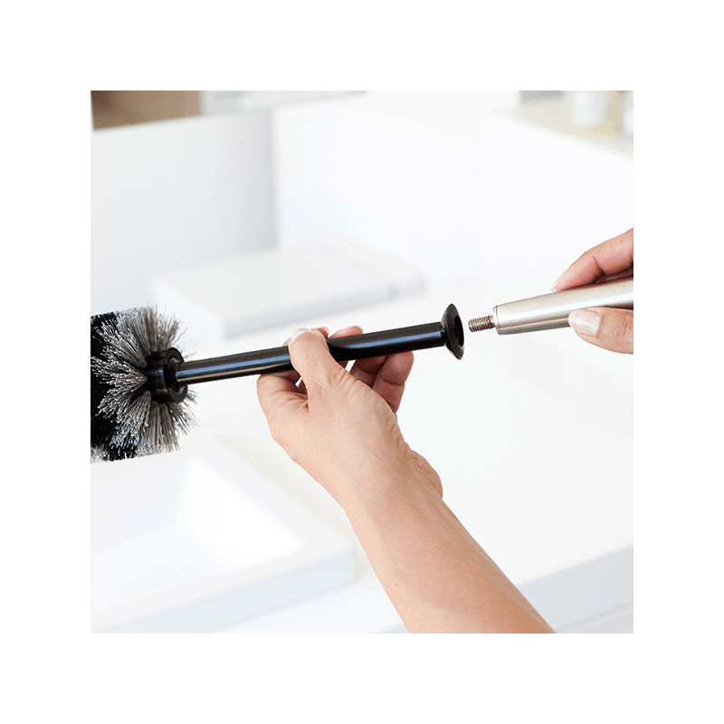 Perie pentru toaleta Brabantia ReNew 107870, 42 cm, Design discret, Inox mat