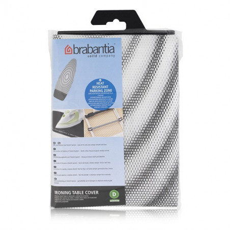 Husa pentru masa de calcat Brabantia D 90300168, 135x45 cm, 2 mm, Zona de calcat rezistenta la caldura, Gri inchis/Alb