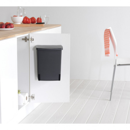 Brabantia Coș încorporabil 647043, 10 L, Deschidere largă, Curățare ușoară, Negru