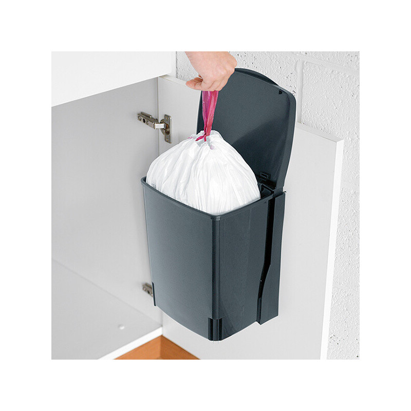 Brabantia Coș încorporabil 647043, 10 L, Deschidere largă, Curățare ușoară, Negru