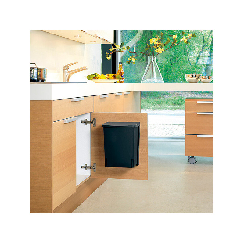 Brabantia Coș încorporabil 647043, 10 L, Deschidere largă, Curățare ușoară, Negru