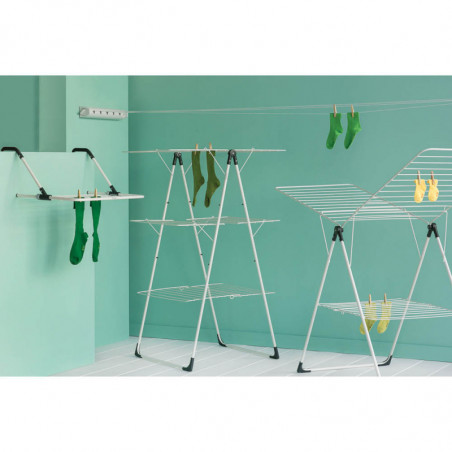 Uscător de rufe Brabantia 90300182, În formă de T, 20 m, Rezistent la coroziune, Aripi reglabile, Suport de uscare, Alb