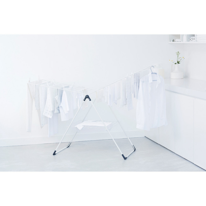 Uscător de rufe Brabantia 90300182, În formă de T, 20 m, Rezistent la coroziune, Aripi reglabile, Suport de uscare, Alb