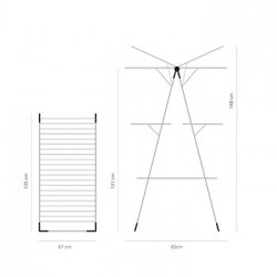 Brabantia "turn" cameră 90300183, 23 m, Pliabil ușor, Reglabil, Gri metalic