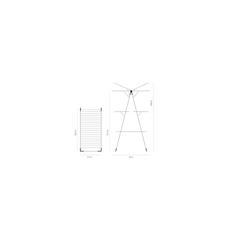 Brabantia "turn" cameră 90300183, 23 m, Pliabil ușor, Reglabil, Gri metalic
