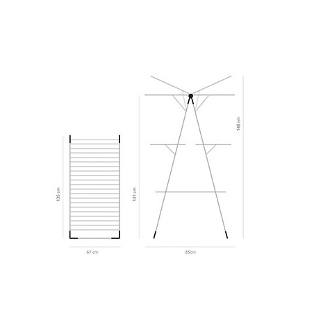 Brabantia "turn" cameră 90300183, 23 m, Pliabil ușor, Reglabil, Gri metalic