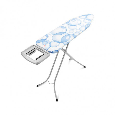 Masă de călcat Brabantia B 90300113, 124x38 cm, 7 poziții de reglare, suport pentru fier de călcat, PerfectFlow, alb/albastru
