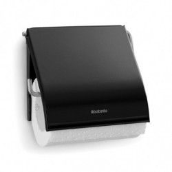 Suport hârtie igienică Brabantia ReNew 90300277, Rezistent la coroziune, Negru mat