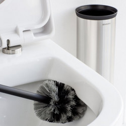 Perie pentru toaleta Brabantia Profile 90300284, 43 cm, Perie complet acoperita, Montabil pe perete, Inox