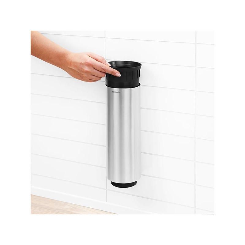 Perie pentru toaleta Brabantia Profile 90300284, 43 cm, Perie complet acoperita, Montabil pe perete, Inox