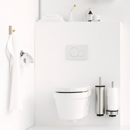 Perie pentru toaleta Brabantia Profile 90300284, 43 cm, Perie complet acoperita, Montabil pe perete, Inox