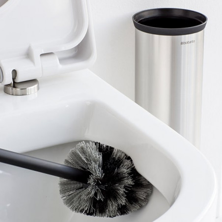 Perie de toaletă Brabantia Profile 90300285, 43 cm, Perie complet acoperită, Montabil pe perete, Inox/mat