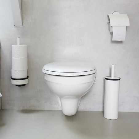 Perie pentru toaleta Brabantia Profile 90300316, 43 cm, Perie complet acoperita, Montabil pe perete, Alb