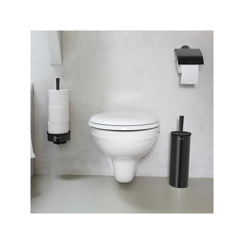 Perie de toaletă Brabantia Profile 90300317, 43 cm, Perie complet acoperită, Montabil pe perete, Negru