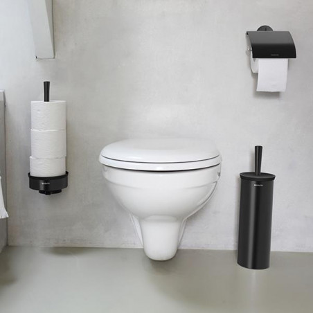 Perie de toaletă Brabantia Profile 90300317, 43 cm, Perie complet acoperită, Montabil pe perete, Negru