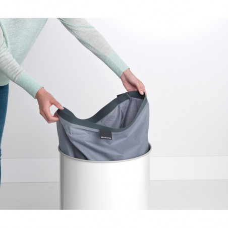 Cos de rufe Brabantia 90300241, 60 L, Capac din pluta, Umplere fara deschidere, Gauri ventilatie, Alb