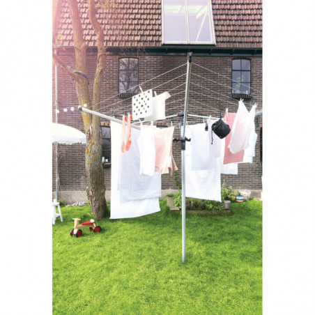 Uscator de rufe pentru exterior Brabantia Lift-O-Matic Advance 90300254, 50 m, Inaltime reglabila, Suport metalic, Husa, Geanta clesti, Rezistent la coroziune, Inox