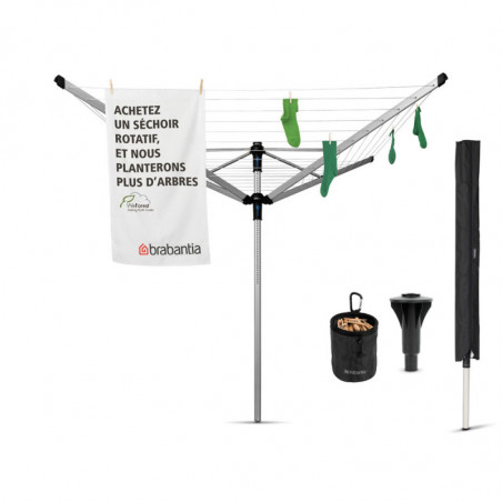 Brabantia Lift-O-Matic Advance spațiu exterior 90300255, 60 m, Înălțime reglabilă, Ancoră pentru beton, Cutie, Geantă cu cleme, Rezistent la coroziune, Inox
