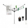 Brabantia Lift-O-Matic Advance spațiu exterior 90300255, 60 m, Înălțime reglabilă, Ancoră pentru beton, Cutie, Geantă cu cleme, Rezistent la coroziune, Inox