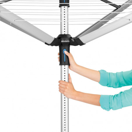 Brabantia Lift-O-Matic Advance spațiu exterior 90300255, 60 m, Înălțime reglabilă, Ancoră pentru beton, Cutie, Geantă cu cleme, Rezistent la coroziune, Inox