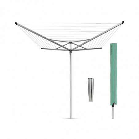 Uscator de rufe pentru exterior Brabantia TopSpinner 90300263, 50 m, Suport metalic, Husa, Rezistent la coroziune, Inox