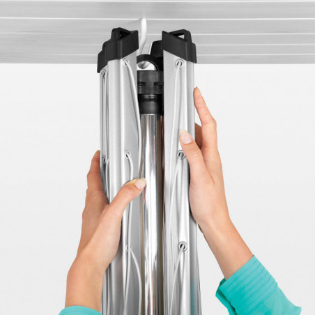 Uscator de rufe pentru exterior Brabantia TopSpinner 90300263, 50 m, Suport metalic, Husa, Rezistent la coroziune, Inox