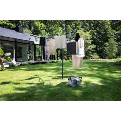 Uscator de rufe pentru exterior Brabantia TopSpinner 90300263, 50 m, Suport metalic, Husa, Rezistent la coroziune, Inox