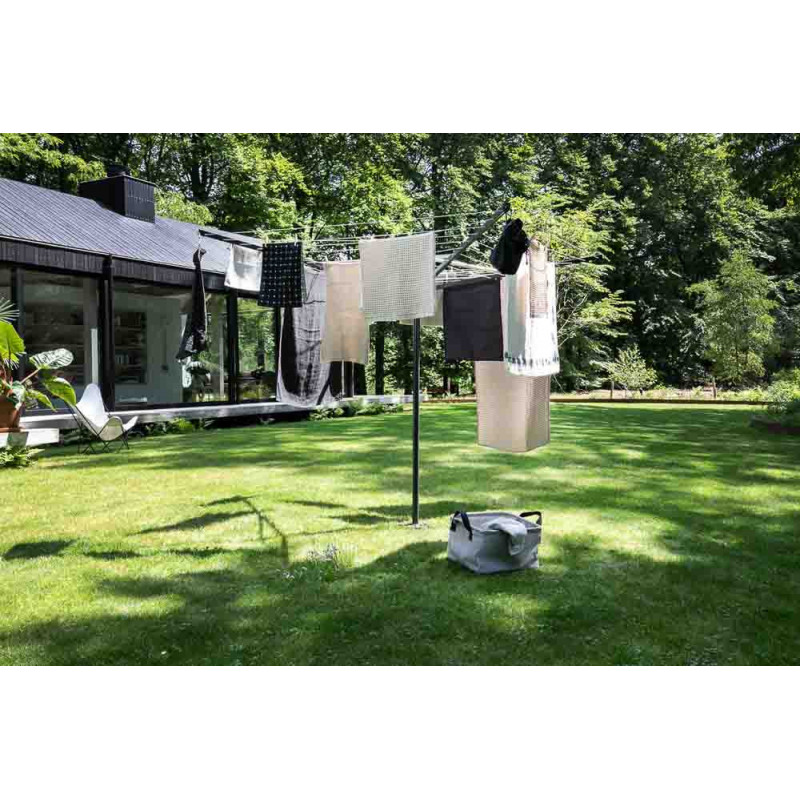 Uscator de rufe pentru exterior Brabantia TopSpinner 90300263, 50 m, Suport metalic, Husa, Rezistent la coroziune, Inox
