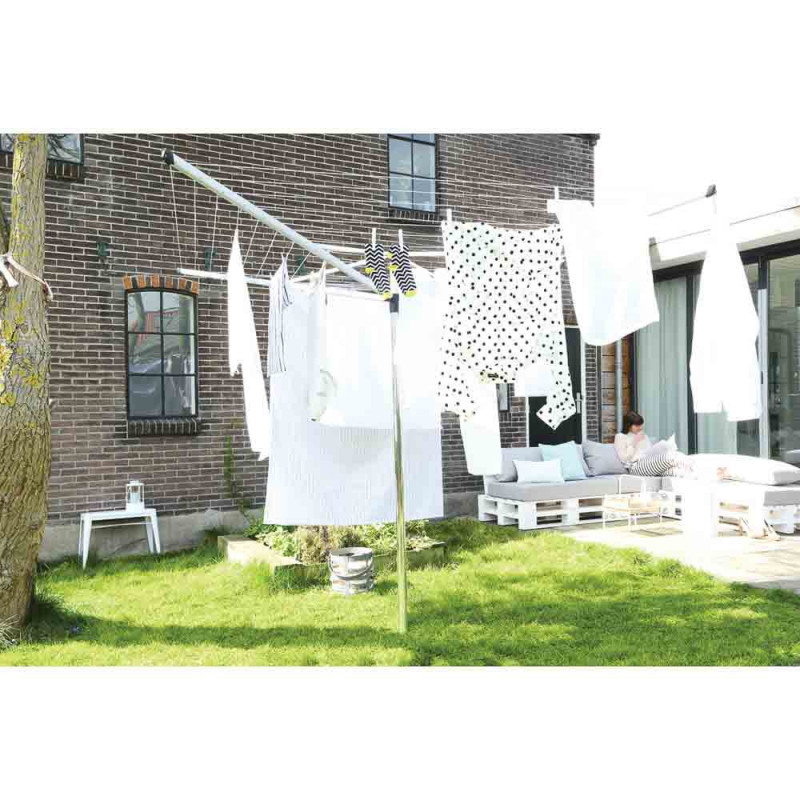 Uscator de rufe pentru exterior Brabantia TopSpinner 90300263, 50 m, Suport metalic, Husa, Rezistent la coroziune, Inox