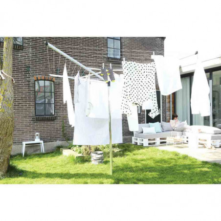 Uscator de rufe pentru exterior Brabantia TopSpinner 90300263, 50 m, Suport metalic, Husa, Rezistent la coroziune, Inox