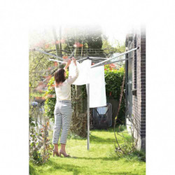 Uscator de rufe pentru exterior Brabantia TopSpinner 90300265, 60 m, Suport metal, Rezistent la coroziune, Inox