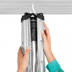 Brabantia Lift-O-Matic spațiu în aer liber 90300266, 40 m, Înălțime reglabilă, Țeapă metalică de săpat, Valiză, Geantă cu cleme, Rezistent la coroziune, Inox