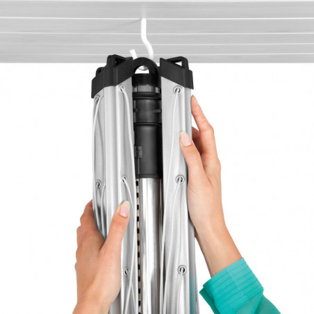 Brabantia Lift-O-Matic spațiu în aer liber 90300266, 40 m, Înălțime reglabilă, Țeapă metalică de săpat, Valiză, Geantă cu cleme, Rezistent la coroziune, Inox