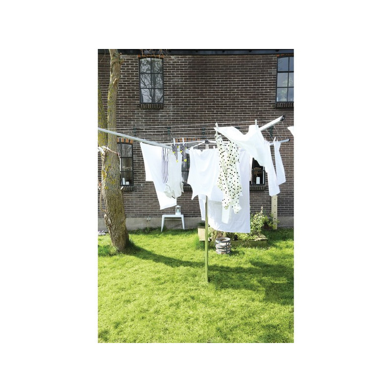 Brabantia Lift-O-Matic spațiu în aer liber 90300266, 40 m, Înălțime reglabilă, Țeapă metalică de săpat, Valiză, Geantă cu cleme, Rezistent la coroziune, Inox