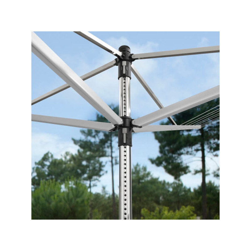 Brabantia Lift-O-Matic spațiu în aer liber 90300266, 40 m, Înălțime reglabilă, Țeapă metalică de săpat, Valiză, Geantă cu cleme, Rezistent la coroziune, Inox