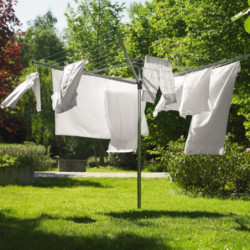 Brabantia Lift-O-Matic spațiu în aer liber 90300266, 40 m, Înălțime reglabilă, Țeapă metalică de săpat, Valiză, Geantă cu cleme, Rezistent la coroziune, Inox