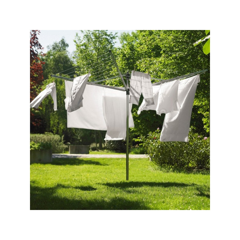 Uscator de rufe pentru exterior Brabantia Lift-O-Matic 90300267, 50 m, Inaltime reglabila, Suport, Geanta cu cleme, Rezistent la coroziune, Inox