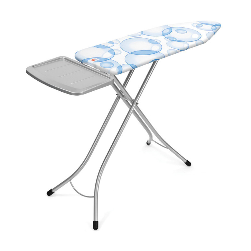Masa de calcat Brabantia B 90300120, 124x38 cm, 7 pozitii de reglare, Suport generator de abur, PerfectFlow, Alb/Albastru